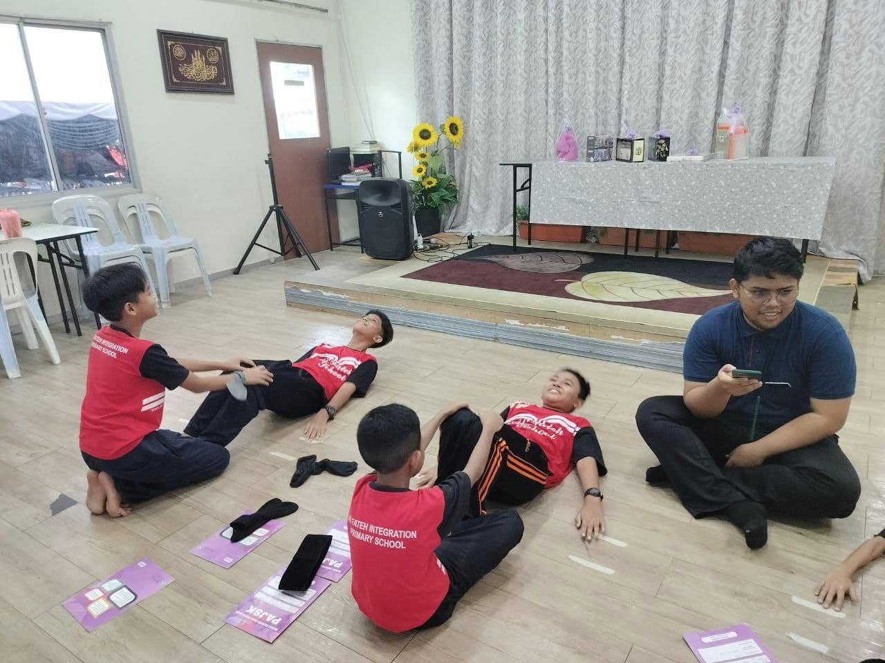 Students playing sports