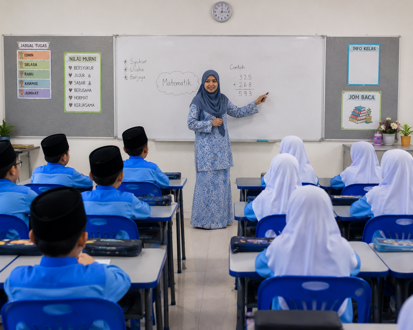 Teacher teaching students in classroom